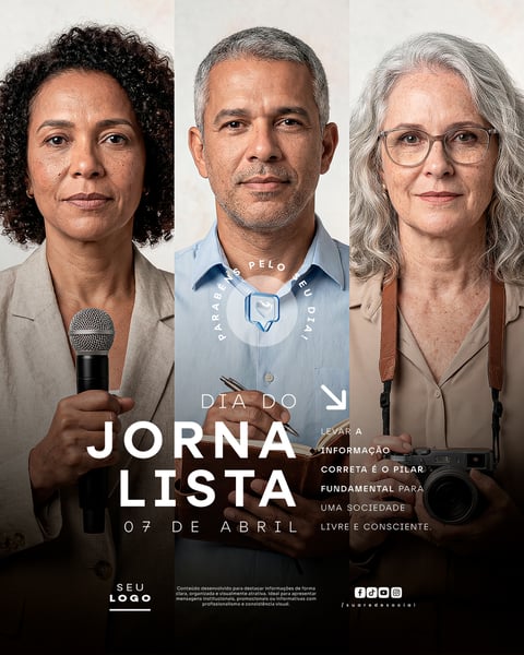 DIA DO JORNALISTA 07 DE ABRIL SOCIAL MEDIA PSD EDITÁVEL 1