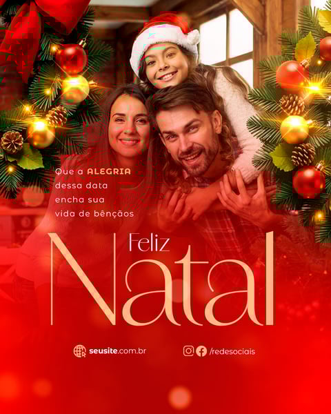 DIA 25 DE DEZEMBRO FELIZ NATAL ESPECIAL SOCIAL MEDIA FEED PSD EDITÁVEL