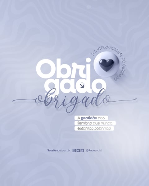 DIA INTERNACIONAL DO OBRIGADO 11 DE JANEIRO DIA DO OBRIGADO SOCIAL MEDIA PSD EDITÁVEL