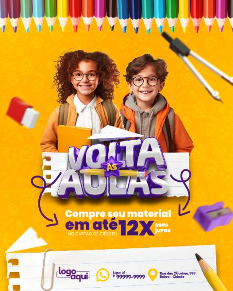 VOLTA ÀS AULAS COMPRE SEU MATERIAL EM 12X VEZES