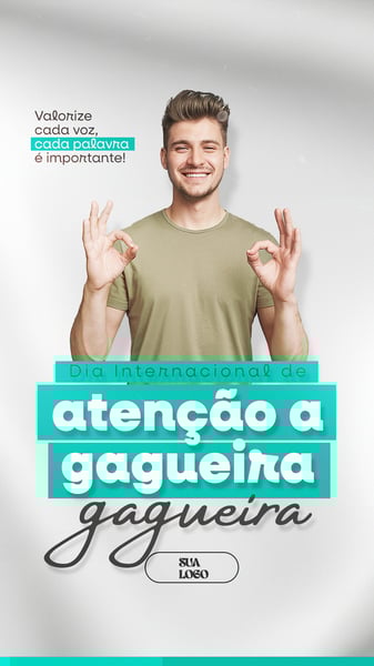 DIA INTERNACIONAL DE ATENÇÃO À GAGUEIRA 22 DE OUTUBRO SOCIAL MEDIA PSD EDITÁVEL 5