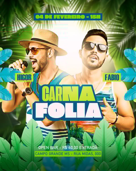 FLYER EVENTO SHOW CARNAVAL CARNAFOLIA PSD FEED 31