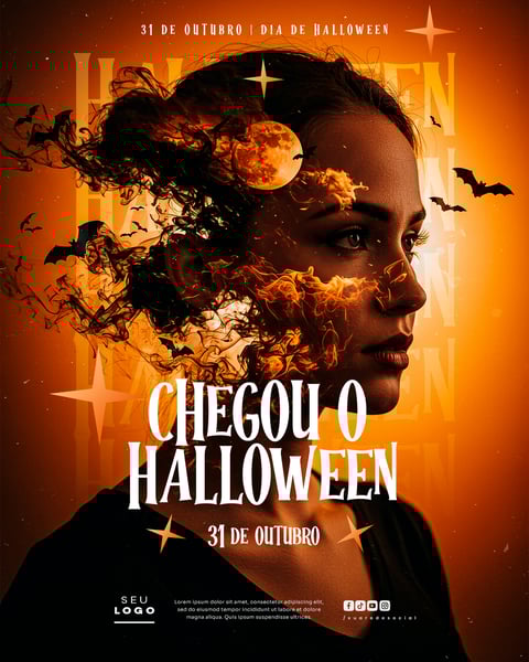 DIA DAS BRUXAS HALLOWEEN 31 DE OUTUBRO SOCIAL MEDIA PSD EDITÁVEL 5