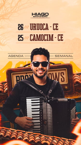 04 AGENDA SEMANAL ARTISTA PRÓXIMOS SHOWS PSD EDITÁVEL