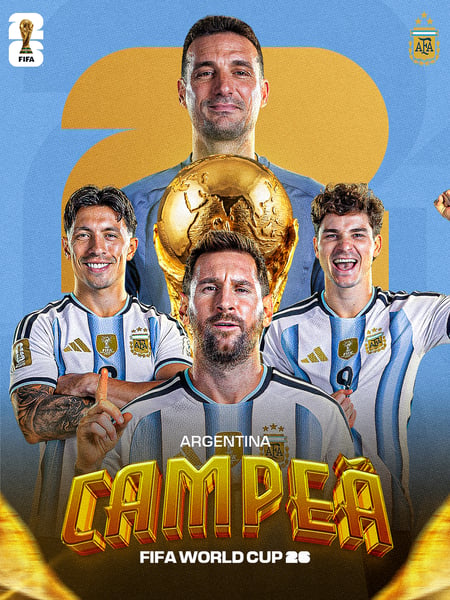 FLYER ARGENTINA CAMPEÃ COPA DO MUNDO 2026