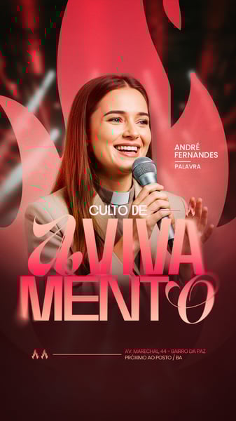 FLYER GOSPEL CULTO DOMINGO DE LOUVOR E ADORAÇÃO IGREJA SOCIAL MEDIA PSD EDITÁVEL
