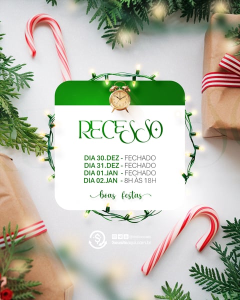 AVISO INFORME HORÁRIO COMUNIDADO FELIZ NATAL ANO NOVO SOCIAL MEDIA PSD EDITÁVEL