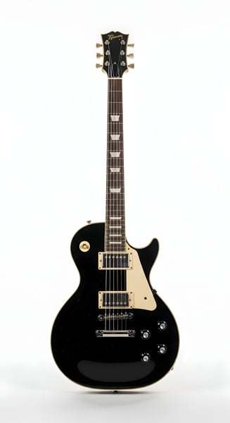 GUITARRA PRETA LESPAUL MUITO REALISTA 04