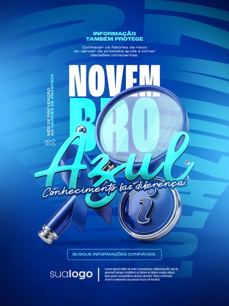NOVEMBRO AZUL MÊS DE COMBATE AO CÂNCER DE PRÓSTATA SOCIAL MEDIA PSD EDITÁVEL 17