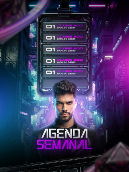 FLYER AGENDA SEMANAL FEED 2 PSD EDITÁVEL