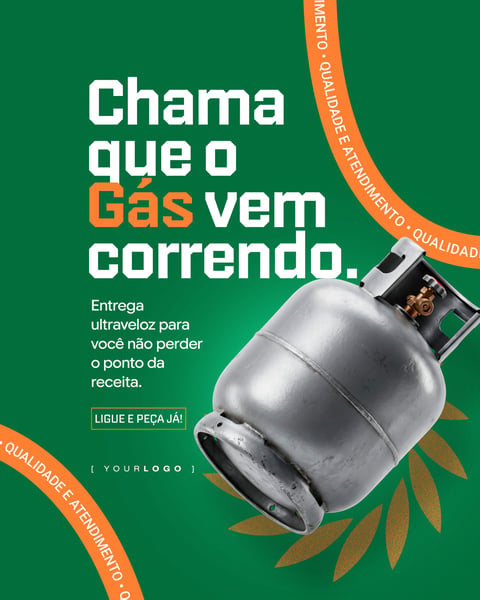 POST INSTAGRAM ENTREGA DE GÁS DE COZINHA PSD EDITÁVEL