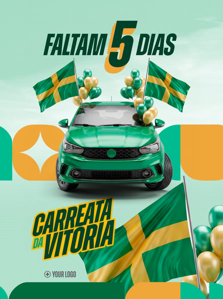 CARREATA ELEITORAL POLÍTICA DA VITÓRIA SOCIAL MEDIA FLYER PSD EDITÁVEL
