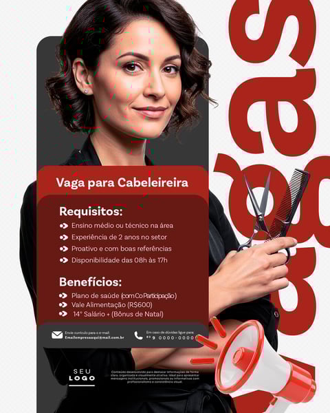 Recrutamento EMPREGO TEMOS VAGAS ABERTAS CONTRATAÇÃO SOCIAL MEDIA PSD EDITÁVEL 16