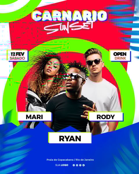 BLOCO DE CARNAVAL EVENTO DJ SERTANEJO BAILE FESTA ELETRÔNICO VERÃO SUNSET PRAIA  SHOW 01