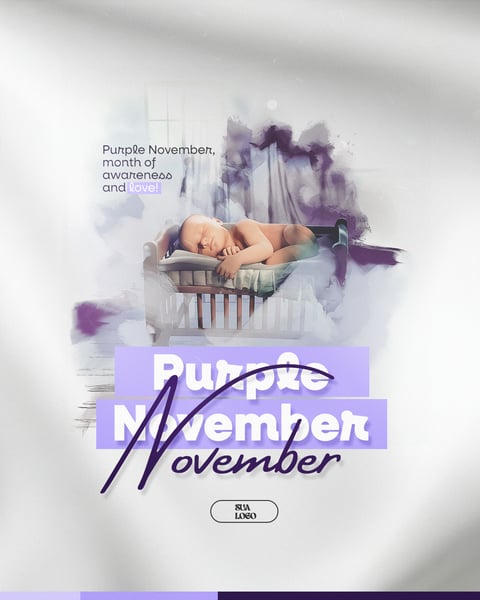 PURPLE NOVEMBER PREMATURITY AWARENESS MONTH SOCIAL MEDIA EDITABLE PSD