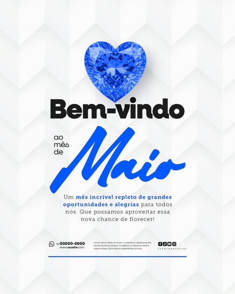 BEM VINDO MAIO SAUDAÇÃO MÊS SOCIAL MEDIA POST EDITÁVEL FEED