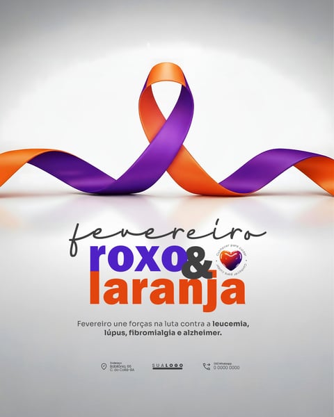 FEVEREIRO ROXO E LARANJA SOCIAL MEDIA PSD EDITÁVEL 3