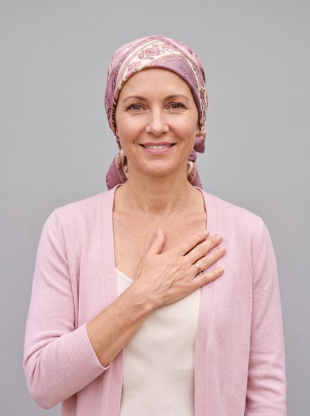 WOMAN WITH HEADSCARF SMILING