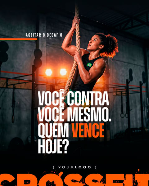 VOCÊ CONTRA VOCÊ MESMO CROSSFIT SOCIAL MEDIA PSD EDITÁVEL