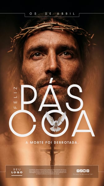 FELIZ PÁSCOA 05 DE ABRIL CRISTÃO STORY SOCIAL MEDIA PSD EDITÁVEL 5