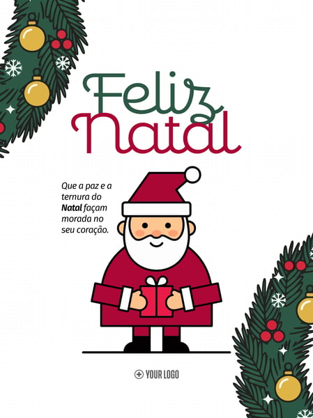 FELIZ NATAL PAPAI NOEL E PRESENTE SOCIAL MEDIA FLYER PSD EDITÁVEL