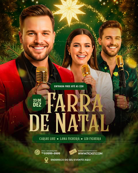 FLYER FARRA DE NATAL NATALINO SOCIAL MEDIA PSD EDITÁVEL