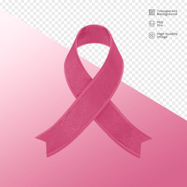 ELEMENTO 3D PARA COMPOSIÇÃO FITA ROSA LUTA CONTRA O CÂNCER