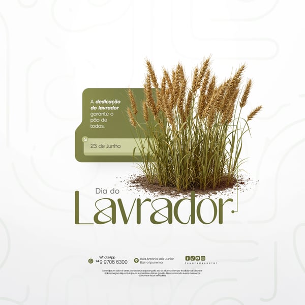 23 DE JUNHO - DIA DO LAVRADOR SOCIAL MEDIA PSD EDITÁVEL