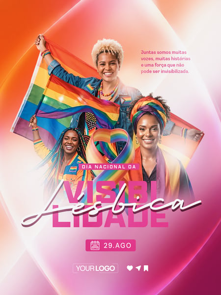 DIA NACIONAL DA VISIBILIDADE LÉSBICA 29 DE AGOSTO SOCIAL MEDIA PSD EDITÁVEL 04