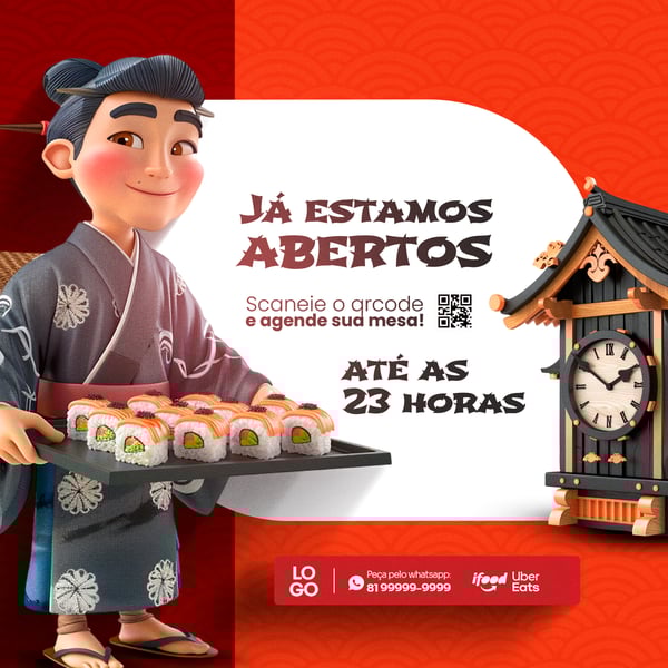 SUSHI - JÁ ESTAMOS ABERTOS VENHA COMER AQUI