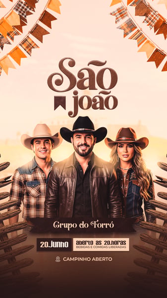 FLYER DE FESTA JUNINA PARA STORIES EM PSD