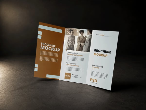 FOLDER TRIPLO MOCKUP ABERTO VISTA FRONTAL