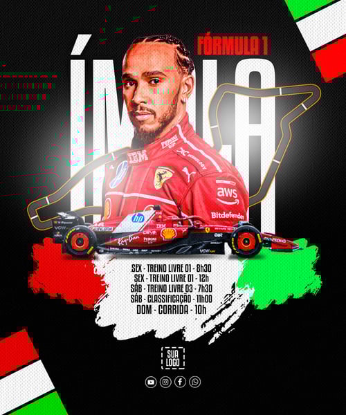 FLYER EVENTO CORRIDA FORMULA 1 LEWIS HAMILTON