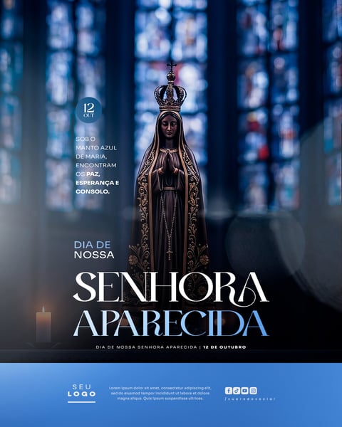 DIA DE NOSSA SENHORA APARECIDA 12 DE OUTUBRO SOCIAL MEDIA PSD EDITÁVEL 6