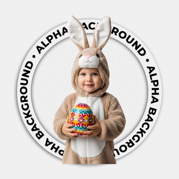 CRIANÇA COM FANTASIA DE COELHINHO DA PÁSCOA 01