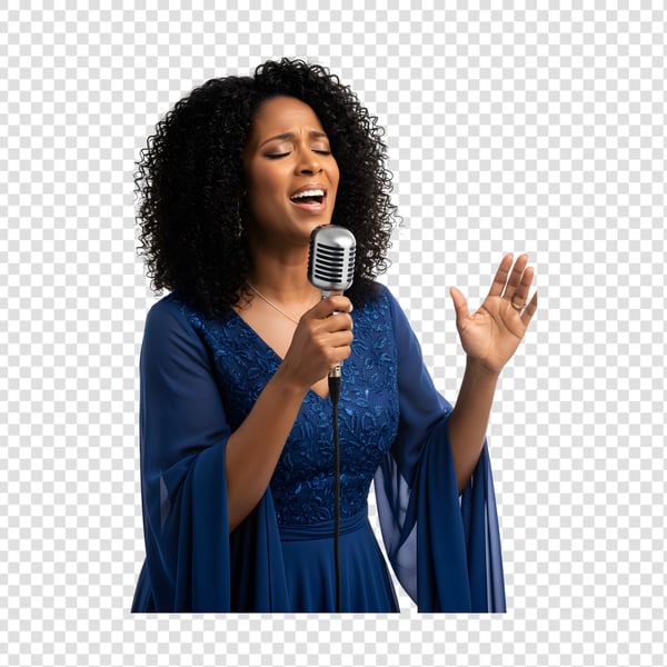 MULHER CANTORA GOSPEL COM MICROFONE CANTANDO 05