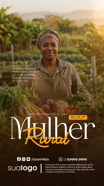 DIA INTERNACIONAL DA MULHER RURAL STORIES PSD EDITÁVEL 10