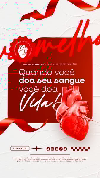 JUNHO VERMELHO CAMPANHA DE DOAÇÃO DE SANGUE CAMPANHA DE SAÚDE SOCIAL MEDIA STORY 11