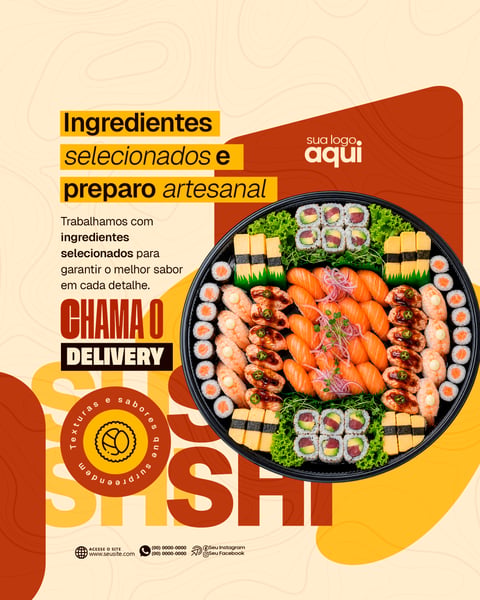 Social Media Sushi Delivery PSD Editável