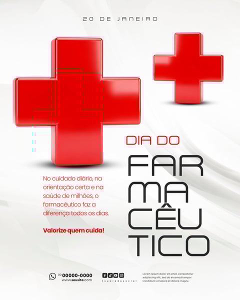 DIA DO FARMACÊUTICO 20 DE JANEIRO SOCIAL MEDIA PSD EDITÁVEL 6