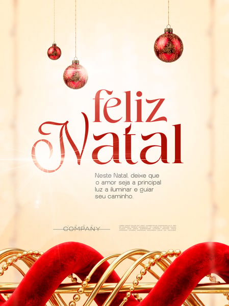 CARTÃO DE FELIZ NATAL ELEGANTE SOCIAL MEDIA FLYER PSD EDITÁVEL