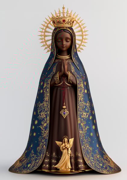 ANB IMAGEM IA CATOLICA REALISTA SANTA NOSSA SENHORA APARECIDA PADROEIRA DO BRASIL HORIZONTAL (18)