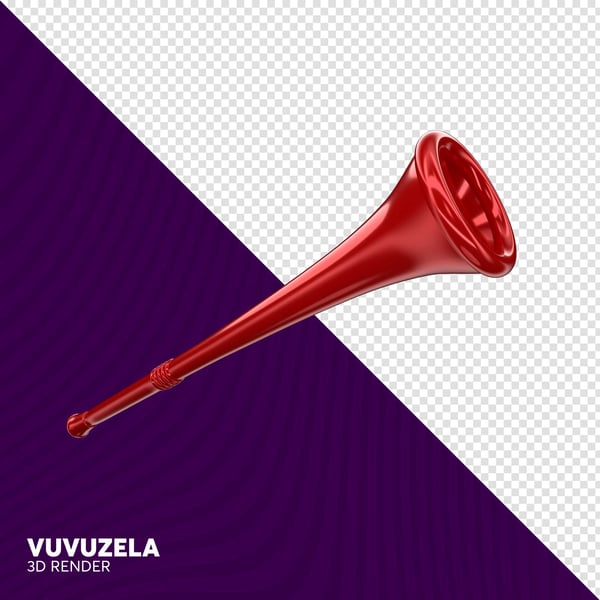 ELEMENTO 3D VUVUZELA CORNETA CARNAVAL PNG