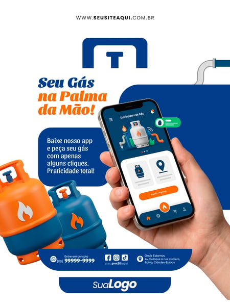 POST FEED DISTRIBUIDORA DE GÁS SOCIAL MEDIA PSD EDITÁVEL TEMPLATE 04