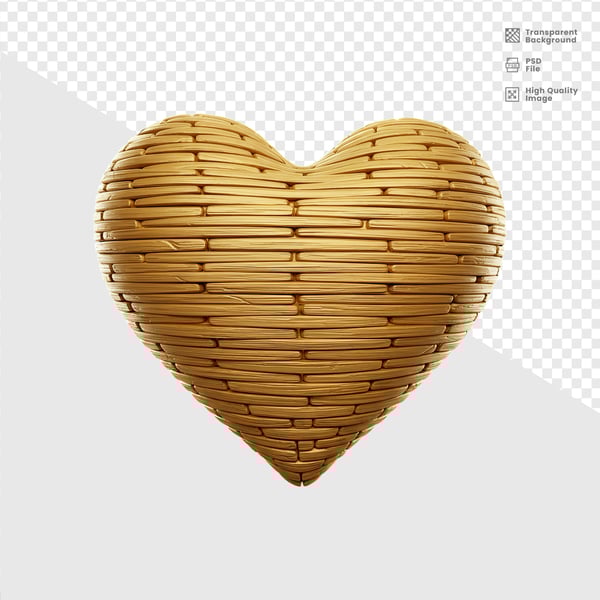 ELELEMENTO 3D DOURADO CORAÇÃO 2