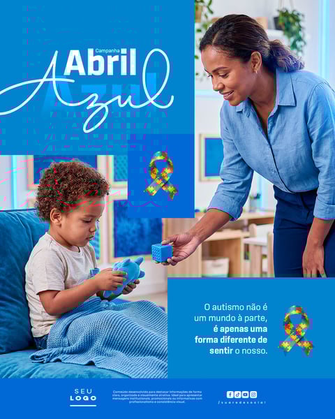 ABRIL AZUL MÊS MUNDIAL DE CONSCIENTIZAÇÃO SOBRE O TRANSTORNO DO ESPECTRO AUTISTA TEA SOCIAL MEDIA PSD EDITÁVEL 3