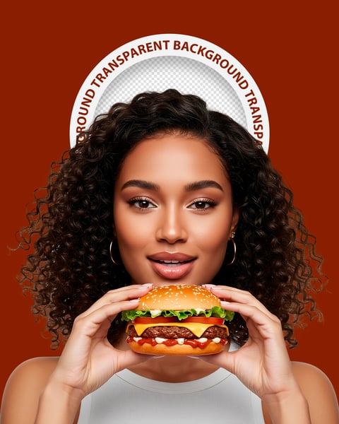 MULHER COMENDO HAMBÚRGUER