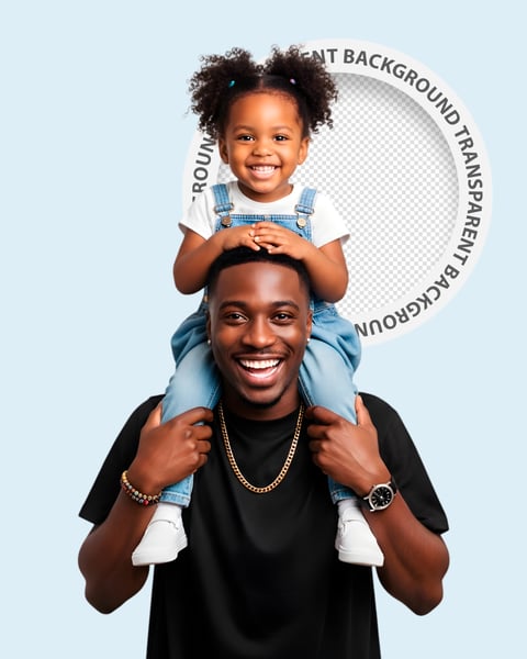 Pai jovem com filha nos ombros