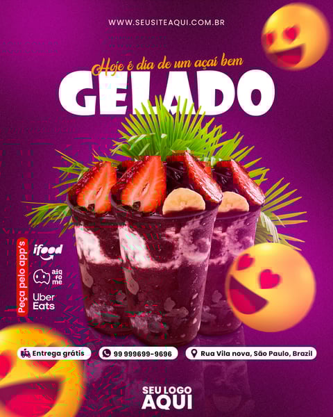 POST FEED - AÇAÍTERIA - HOJE É DIA DE UM AÇAÍ BEM GELADO