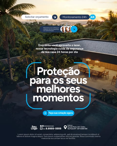 Segurança Eletrônica Social Media PSd Editável